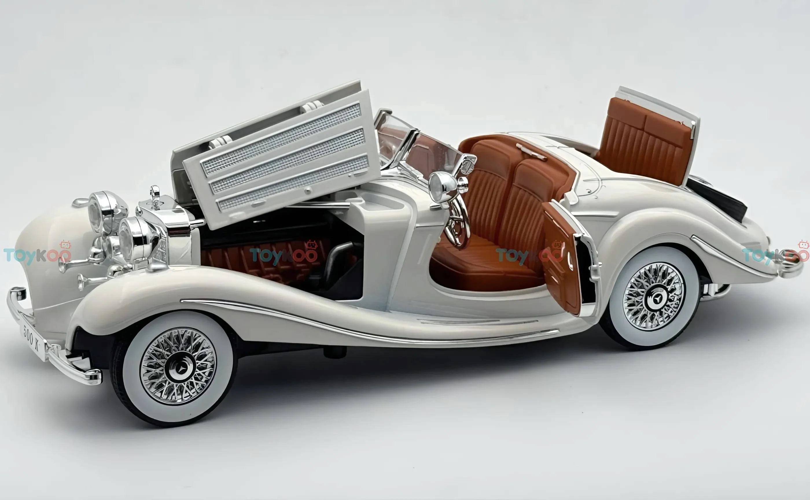 1936 Mercedes-Benz 500K 1:18 roadster  diecast scale model car - Big Size - Image 3