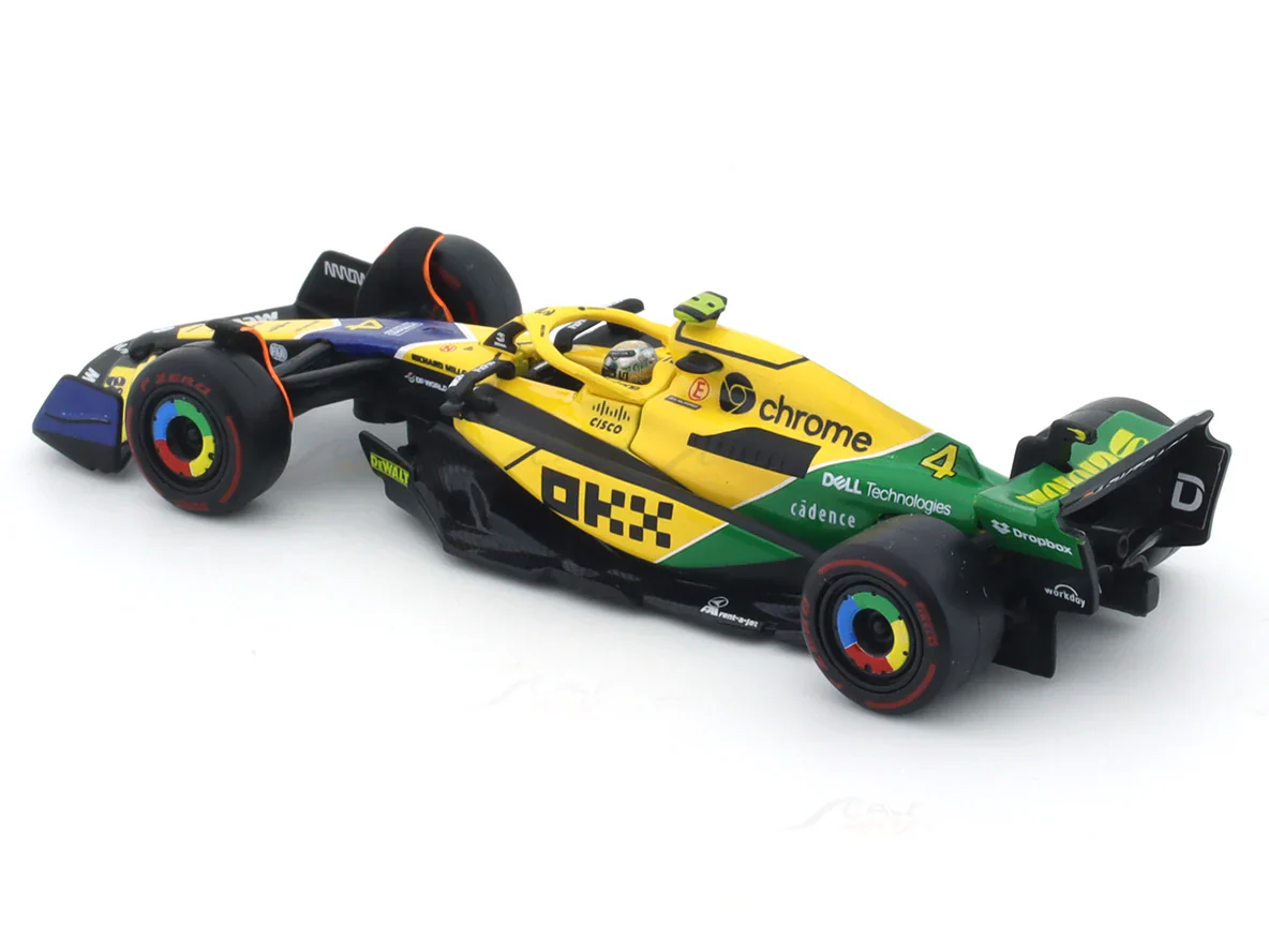 2024 McLaren MCL38 No.4 Lando Norris Senna Tribute 1:43 Bburago Formula 1 diecast scale model car - Image 9