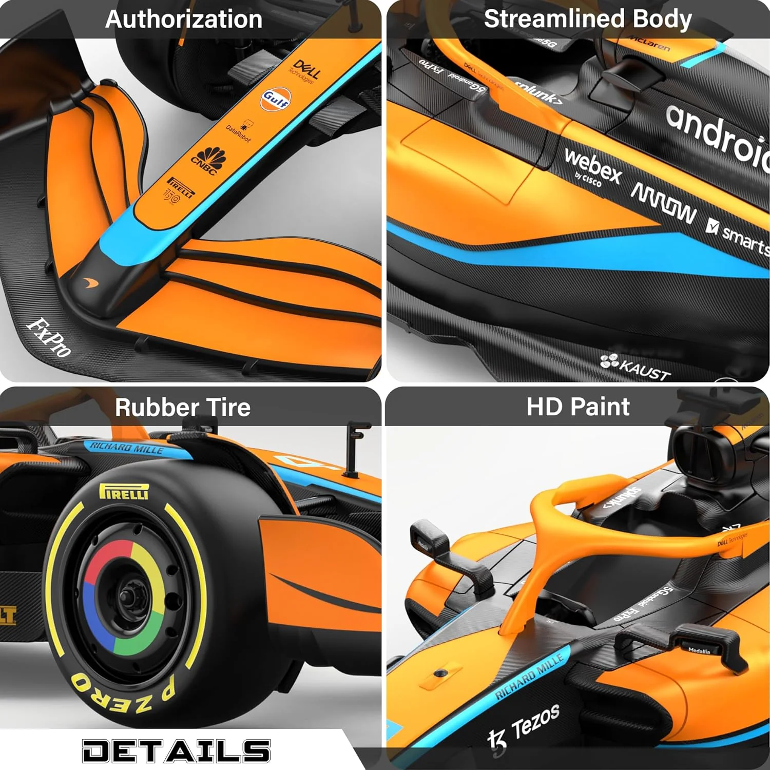 Rastar Authentic Licensed Mclaren F1 Mcl36 RC Car - Detailed Design, 2.4GHz Control | Color :  1:18 Mclaren F1 Mcl36 - Image 3