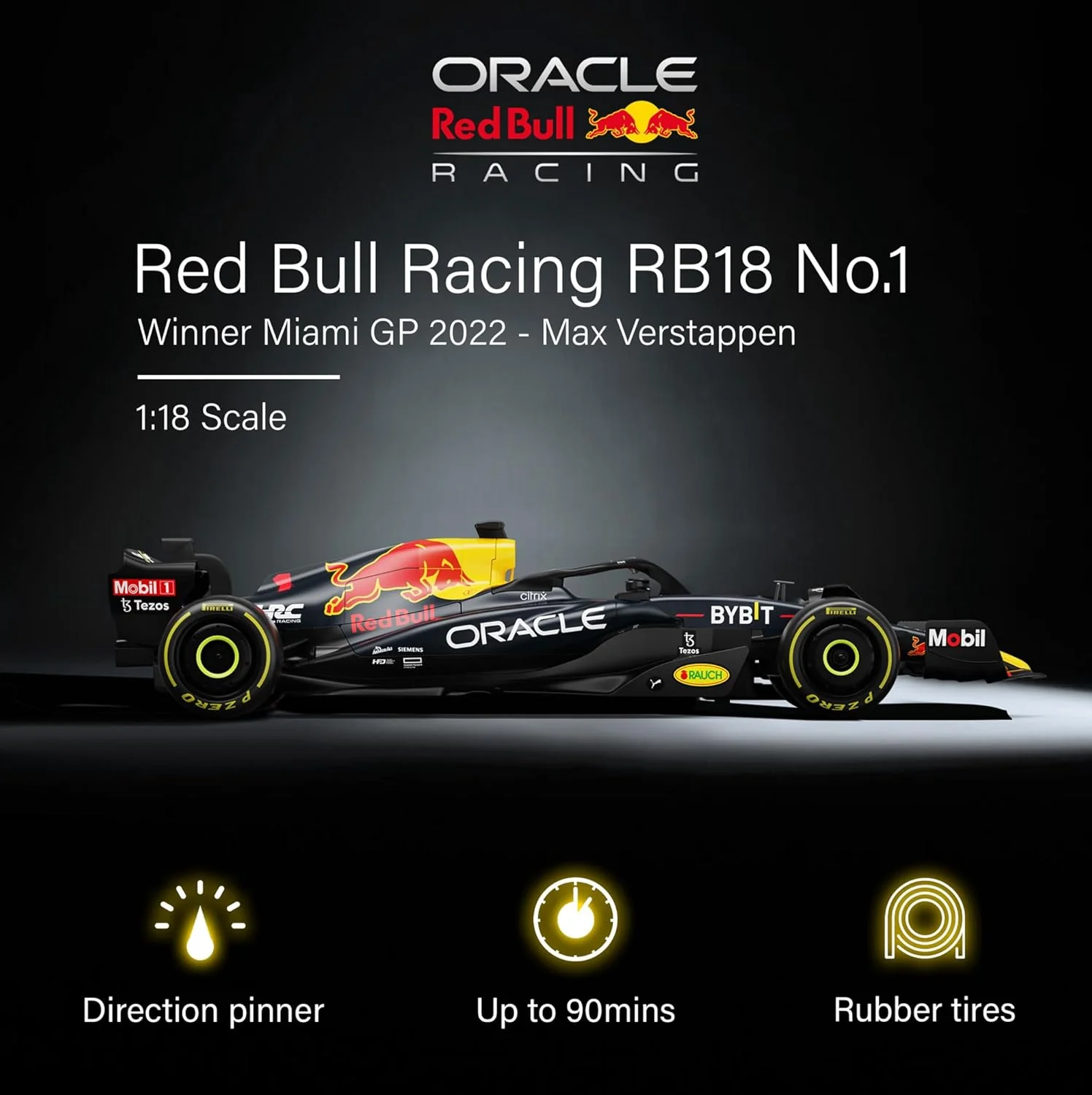 Rastar Authentic Licensed Redbull Rb18 RC Car - Detailed Design, 2.4GHz Control | Color :  1:18 Redbull Rb18(no.1) - Image 3