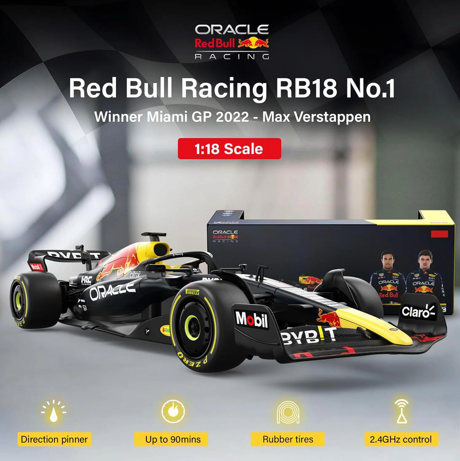 Rastar Authentic Licensed Redbull Rb18 RC Car - Detailed Design, 2.4GHz Control | Color :  1:18 Redbull Rb18(no.1) - Image 4