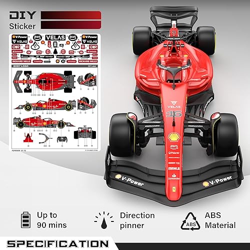 Rastar Authentic Licensed Ferrari F1 75 RC Car - Detailed Design, 2.4GHz Control | Color :  1:18 Ferrari F1 75 - Image 6